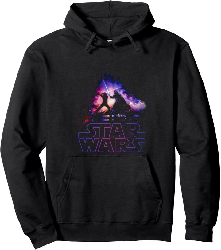 Star Wars Light Saber Fight Galaxy Silhouette Pullover Hoodie