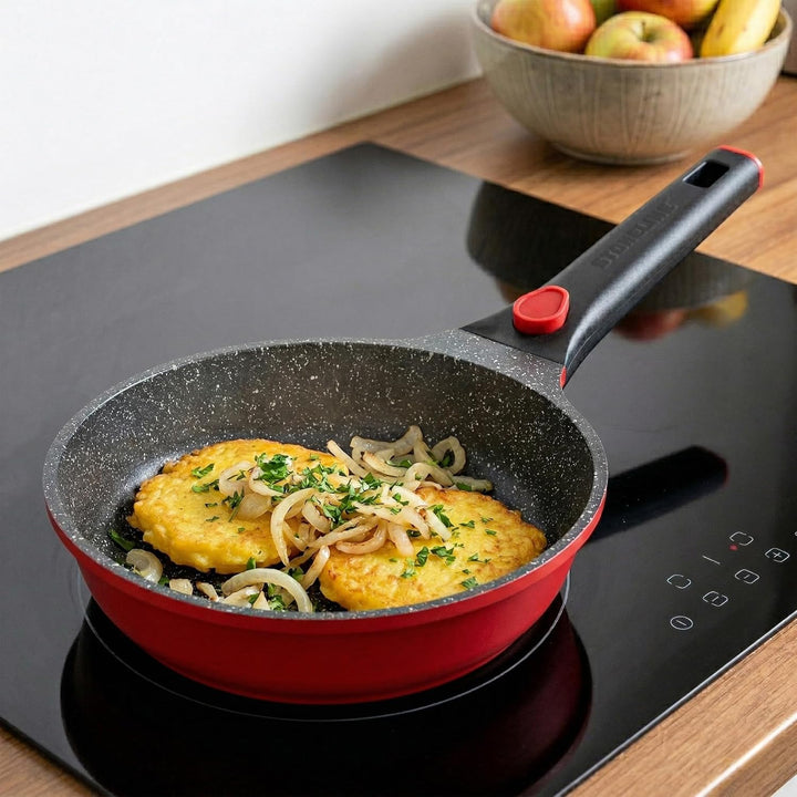 STONELINE SMART Bratpfanne mit Abnehmbarem Griff 20 cm, Kleine Aluguss Pfanne Induktion, Für alle He
