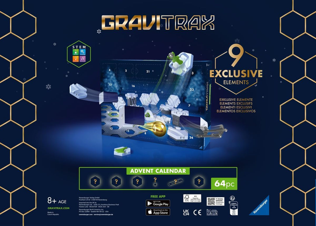 Ravensburger 24729 Adventskalender-Ideal für GraviTrax Anfänger und Fans, Konstruktionsspielzeug für
