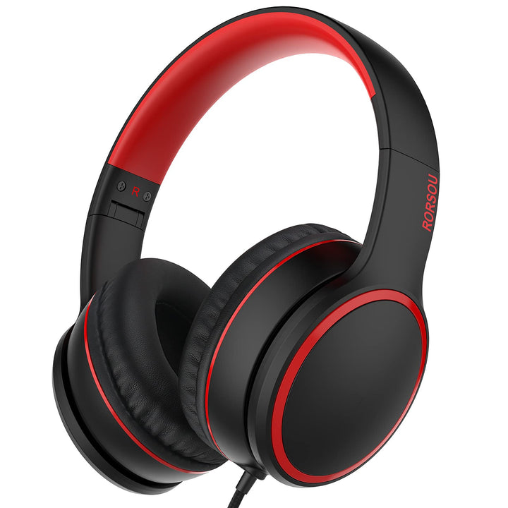 RORSOU R10 Over-Ear-Headphones mit Mikrofon, leichte Faltbare Stereo-Bass-Headset mit 1,5 m Nicht ve