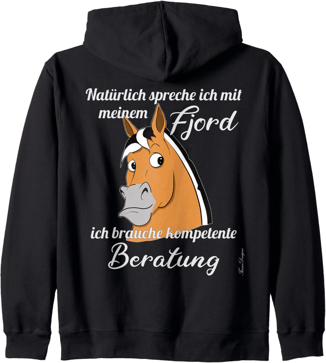 Lustiger Pferde Spruch mit Comic norwegisches Fjordpferd Kapuzenjacke