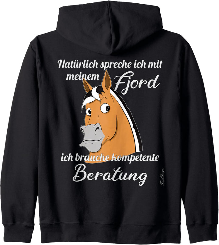 Lustiger Pferde Spruch mit Comic norwegisches Fjordpferd Kapuzenjacke
