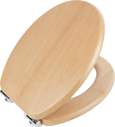 'aquaSu® Holz WC-Sitz mit Absenkautomatik Venezia | Toilettendeckel in Buche | Holzkern Toilettensit