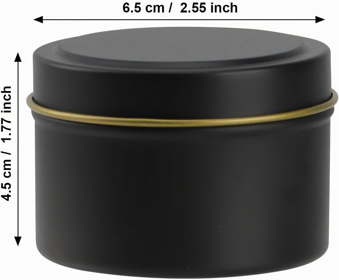 24 Stück Kerzendosen, 120ml Kerzenbehälter Metall, Runde Kerzengläser Klein, Schwarze Kerzengläser m
