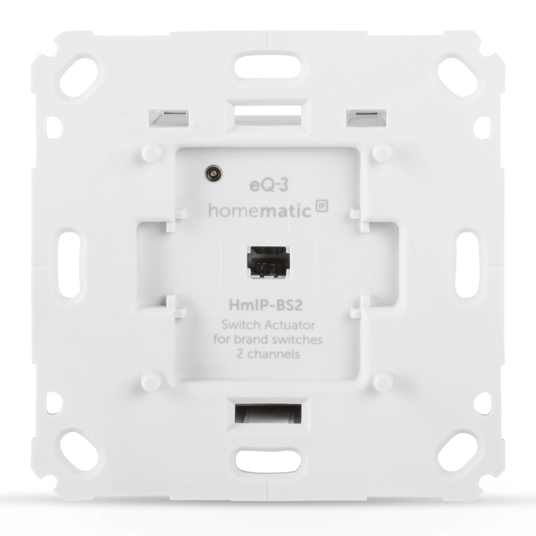 Homematic IP Smart Home Schaltaktor für Markenschalter – 2-fach, zwei Leuchten smart schalten, Energ