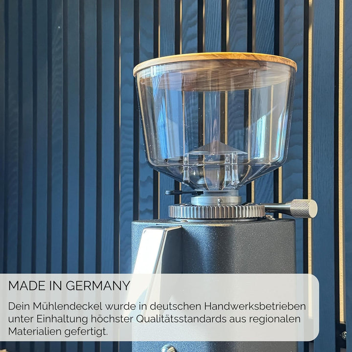 KRONENSCHLUSS Barista - Made in Germany Mühlendeckel | ECM | für 500g Bohnenbehälter | Nussholz, Nus