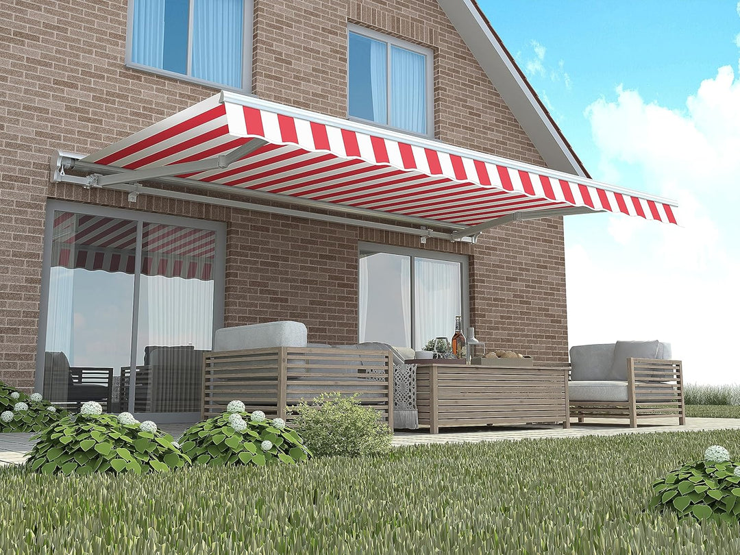 home Trends Markisenstoff 4m Markise mit Volant 4 x 3 m Markisenbespannung ersatzstoff 387 x 300cm B