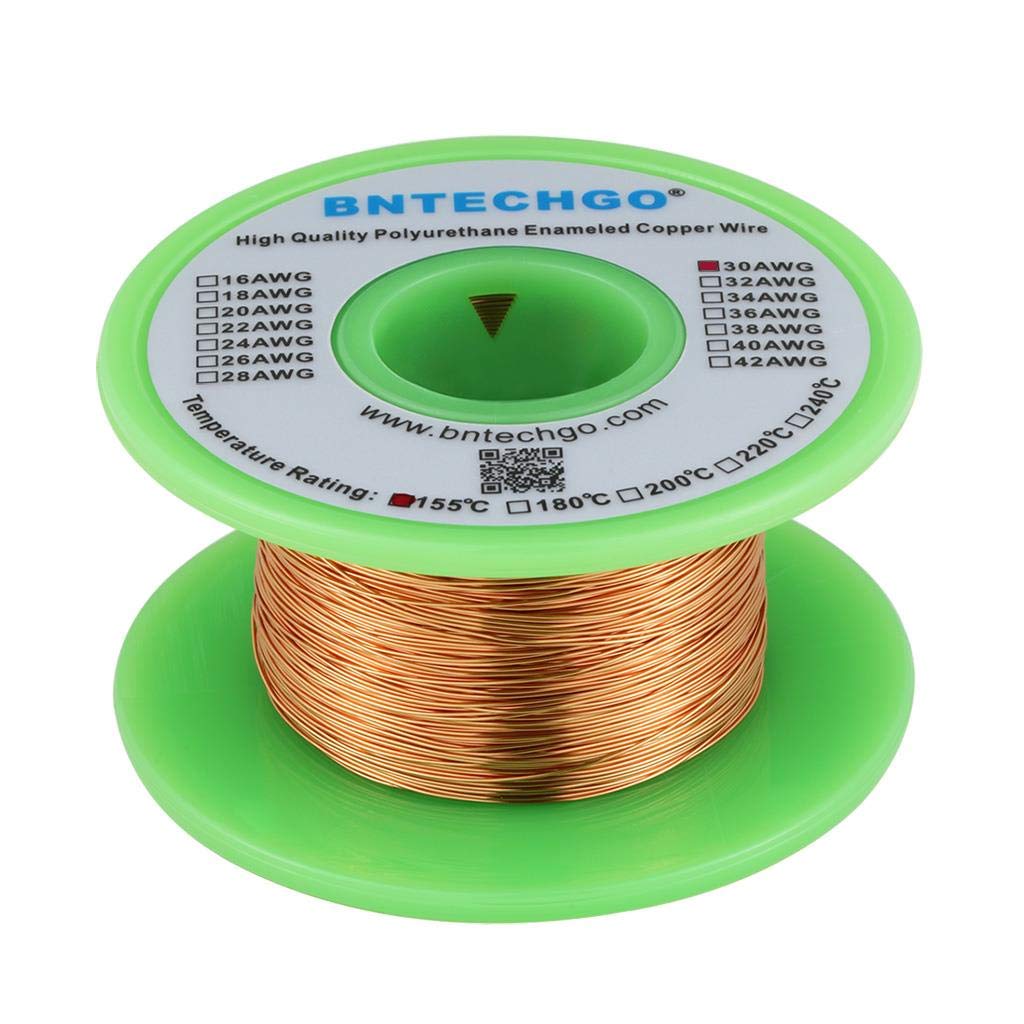 BNTECHGO 30 AWG Magnet Wire - Enameled Copper Wire - Enameled Magnet Winding Wire - 4 oz - 0.0098"Di