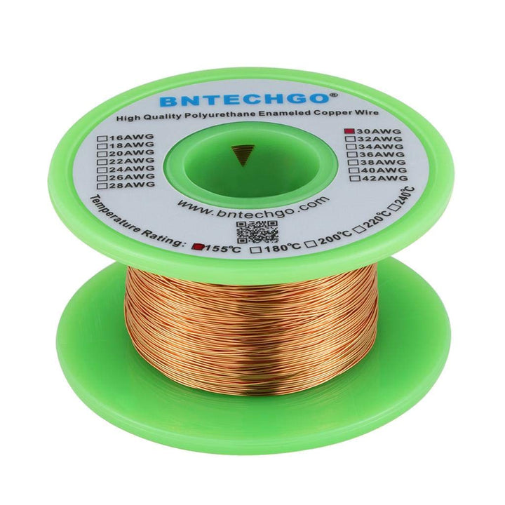 BNTECHGO 30 AWG Magnet Wire - Enameled Copper Wire - Enameled Magnet Winding Wire - 4 oz - 0.0098"Di