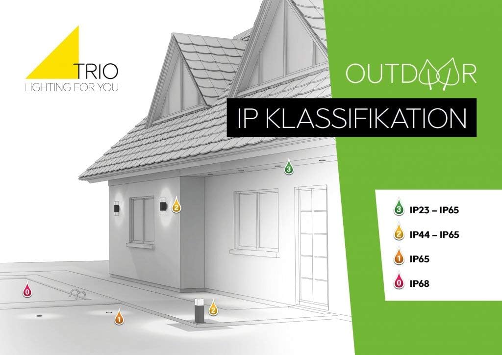 Trio Leuchten LED Aussen Wandleuchte 227760142 Pecos, Aluminium anthrazit, 6 Watt LED N.a., N.a.