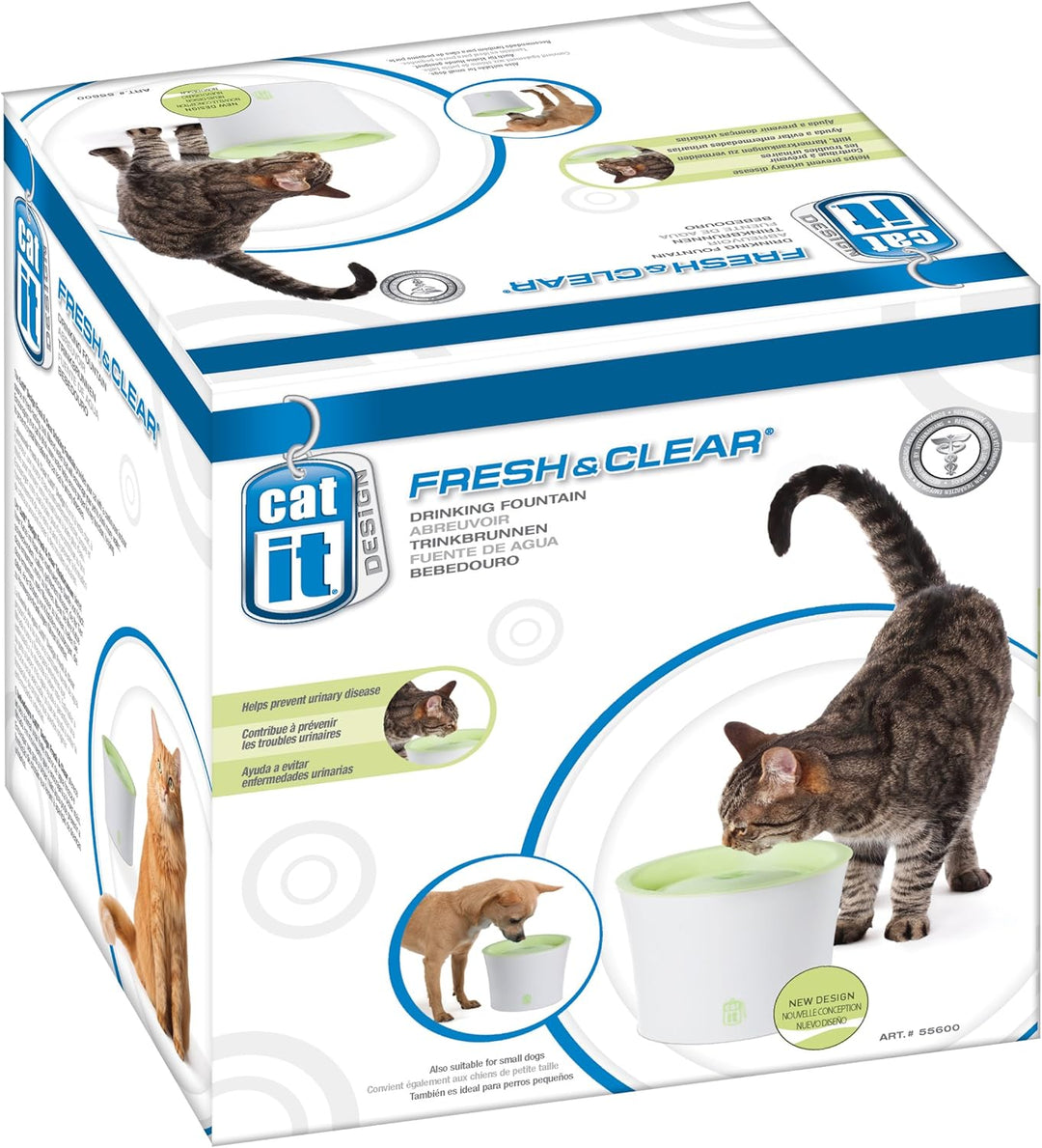 Catit Trinkbrunnen, für Katzen, grün/weiss, 3L Single, Single