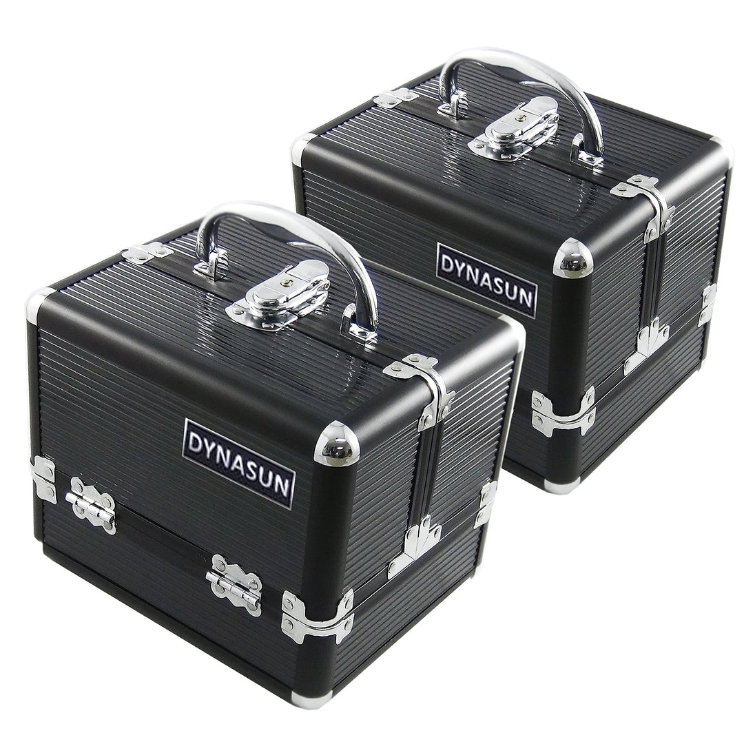 DynaSun Alu Beautycase Schminkkoffer Beautycase Alu Design 2x Bs35 Schwarz, 2x Bs35 Schwarz