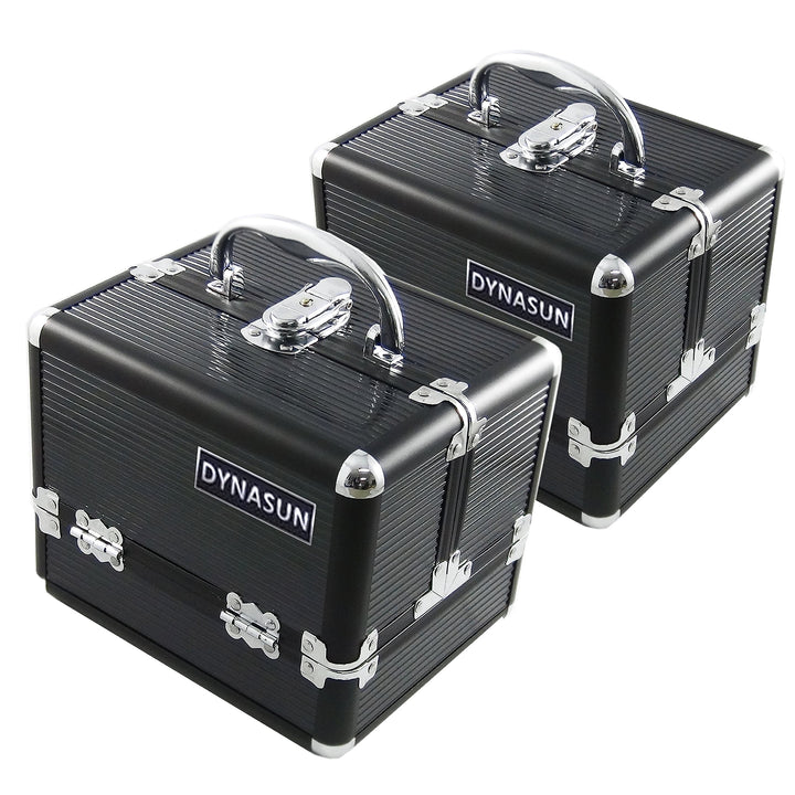 DynaSun Alu Beautycase Schminkkoffer Beautycase Alu Design 2x Bs35 Schwarz, 2x Bs35 Schwarz