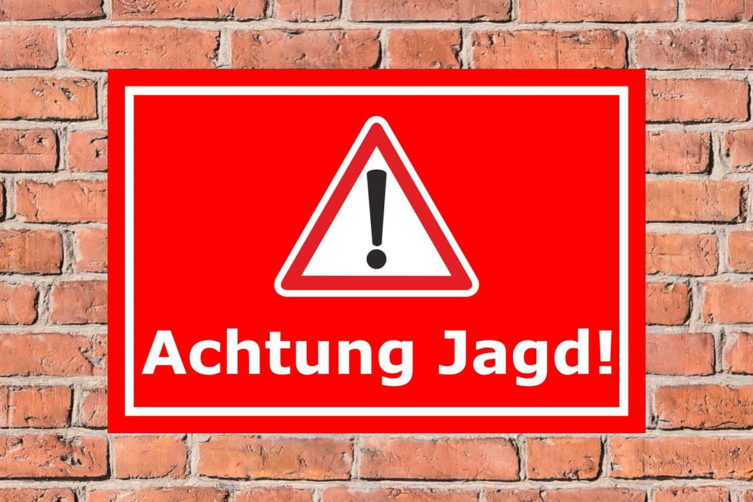 Melis Folienwerkstatt Schild Achtung Jagd - 60x40cm - Bohrlöcher - 3mm Aluverbund – 20 VAR S00351-01