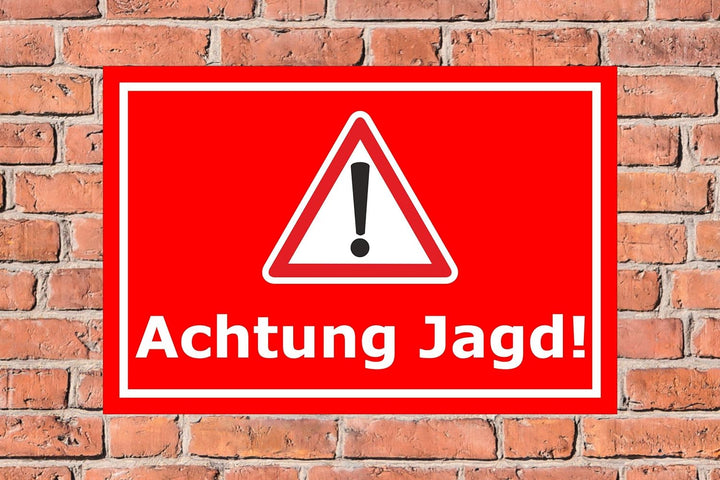 Melis Folienwerkstatt Schild Achtung Jagd - 60x40cm - Bohrlöcher - 3mm Aluverbund – 20 VAR S00351-01