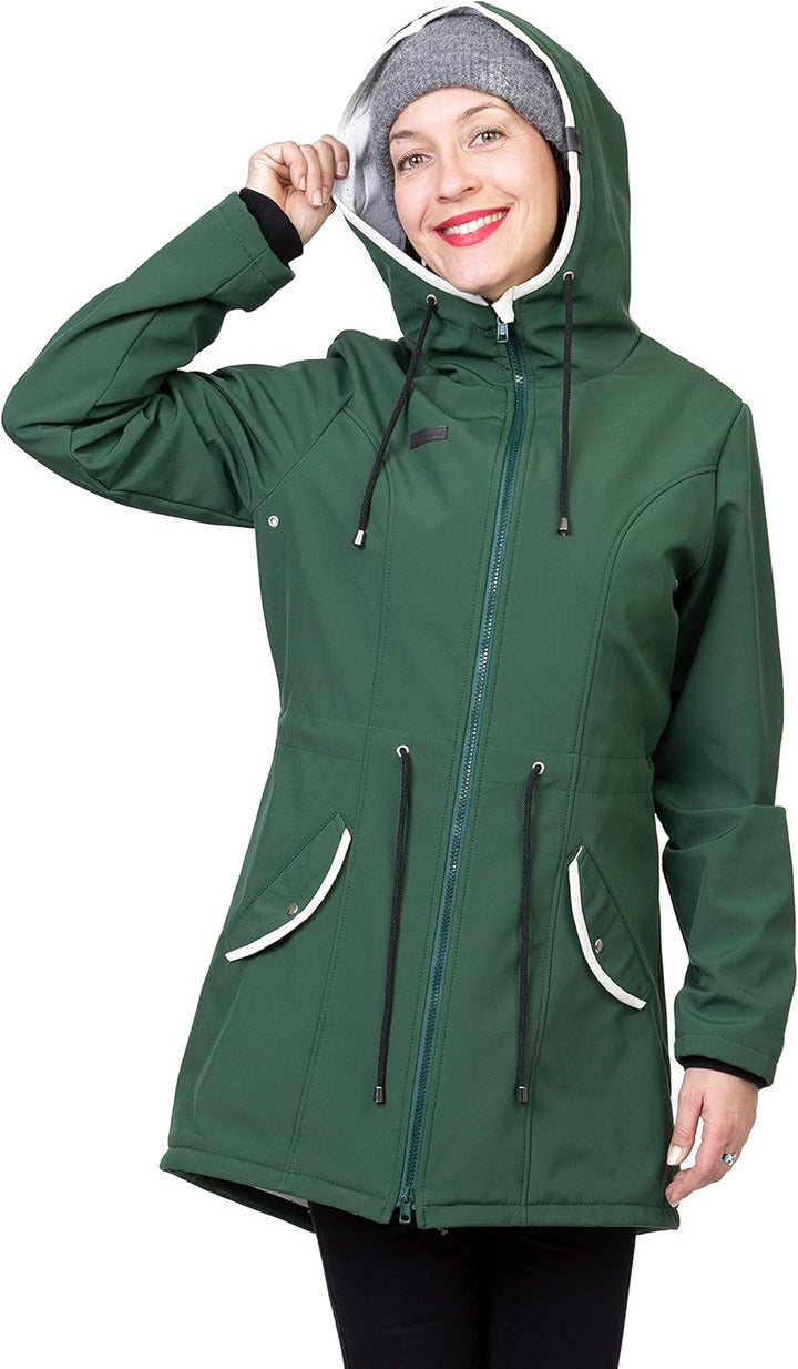 Viva la Mama 4in1 Trageparka für Tragen auf dem Rücken oder der Brust, Allwetter Softshell - PINA M