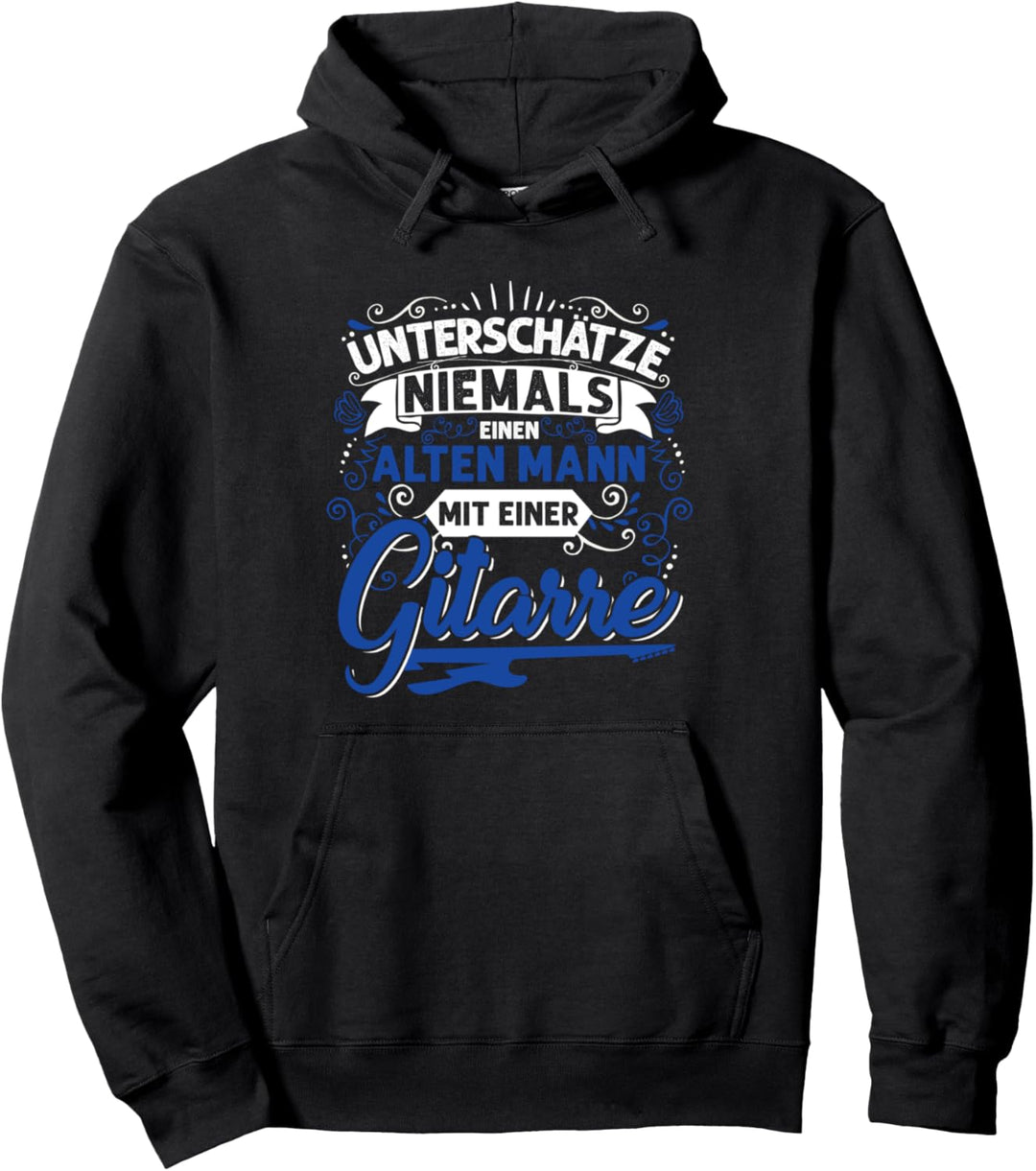 Geschenk Gitarrenspieler Gitarrist Alter Mann mit Gitarre Pullover Hoodie