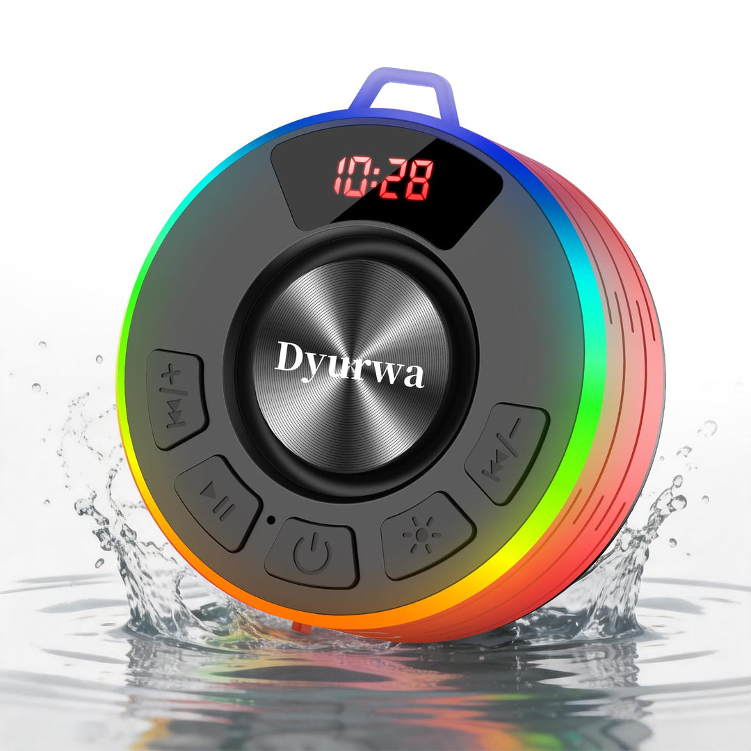 Wasserdichter Bluetooth Duschlautsprecher, 10H Bluetooth-Lautsprecher mit Saugnapf, Tragbare bluetoo