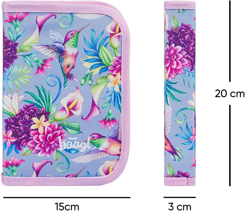 Baagl Schulranzen Mädchen für 1. Klasse, Airy Schultasche Set 3-Teilig, Grundschule Schulrucksack fü