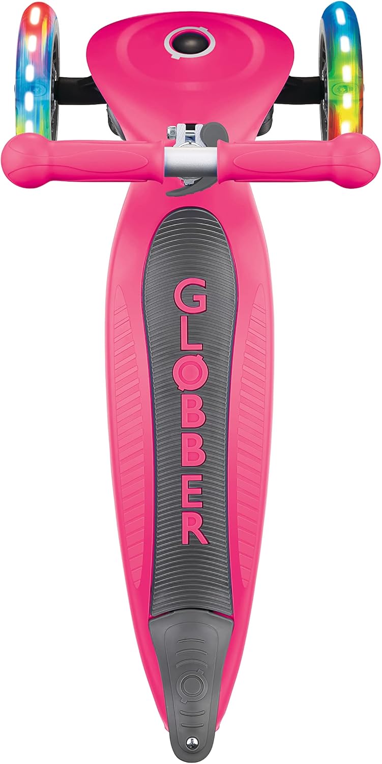 GLOBBER JUNIOR Foldable Lights – Tretroller, 120/80 mm, ABEC 5, 3-rädrig, LED-Leuchtrollen Einheitsg
