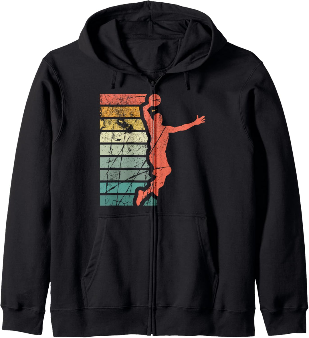 Basketballspieler Jungen Shirt Geschenk Retro Style Jungs Kapuzenjacke
