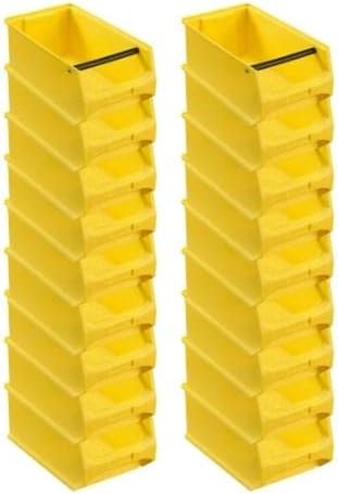 SuperSparSet 18x Gelbe Sichtlagerbox 4.1 mit Griffstange | HxBxT 15x20x35cm | 7,2 Liter | Sichtlager