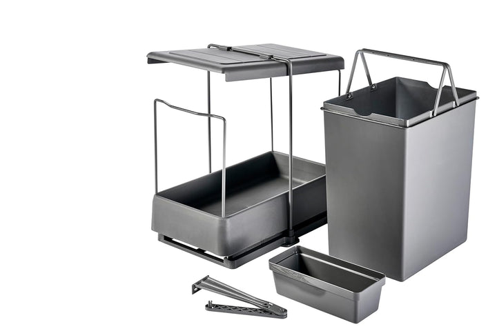 Ausziehbarer SMART Einbaumülleimer, Abfalleimer, Mülleimer „Müllomatic ECO 1“ mit automatischem Ausz