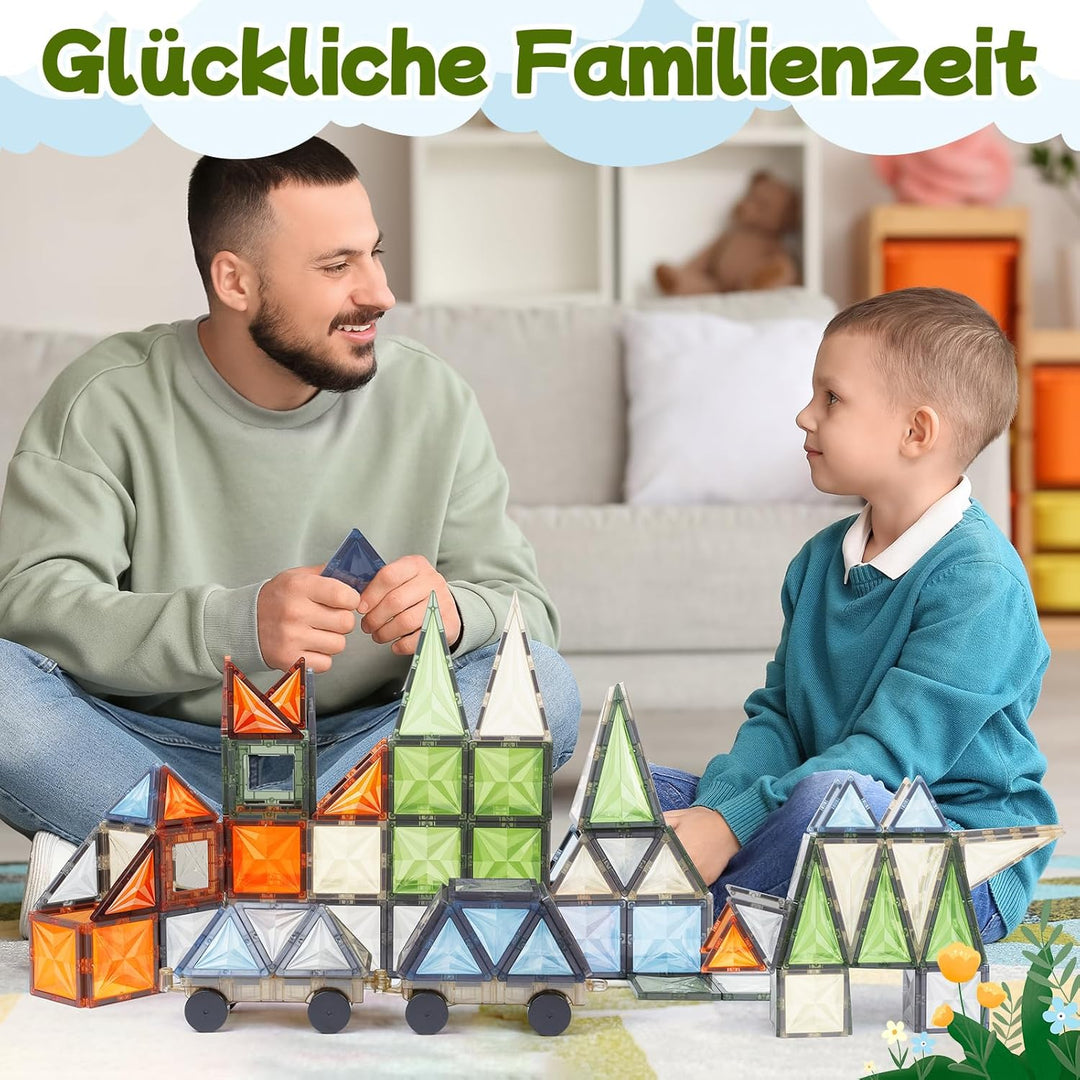 100 Stück Magnetische Bauklötze, Magnetische Bauklötze für Kinder, Magnetisches Konstruktionsspielze