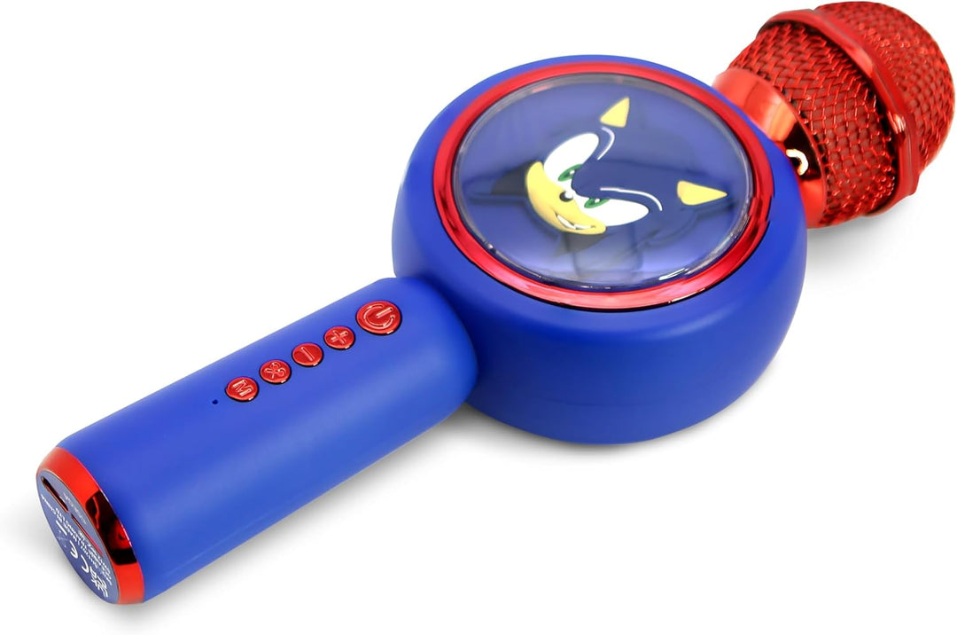 Sonic The Hedgehog Karaoke-Mikrofon mit kabellosem Lautsprecher und LED-Leuchten