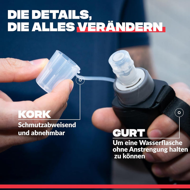 Shapeheart Weiche Trinkflasche Laufen 300 ml - Kompatibel Laufgürtel - Auslaufsicheres Ventil, Schmu