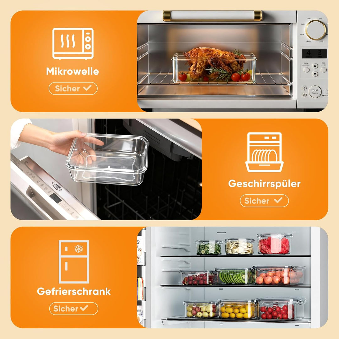 Dayacoco 52er Frischhaltedosen mit Deckel, BPA-frei, mikrowellengeeignet | 26 Behälter + Deckel. BPA