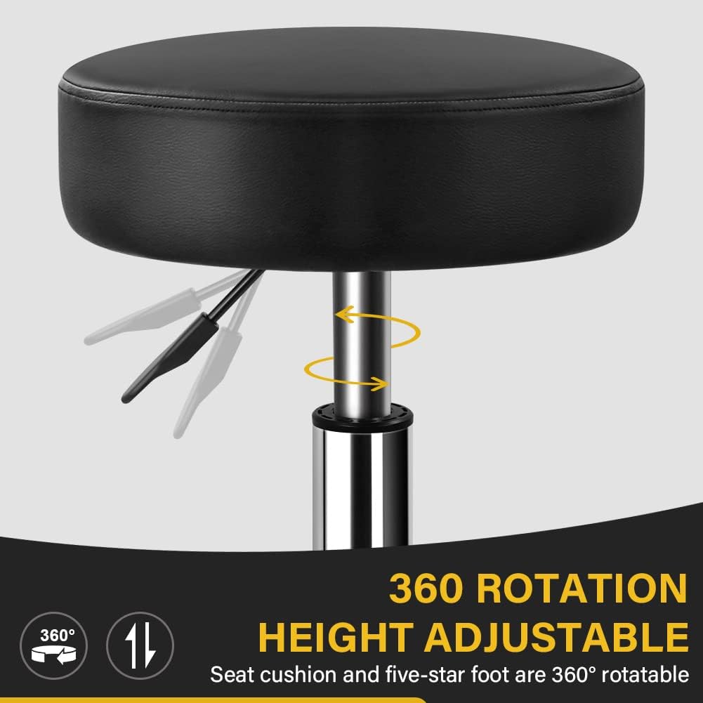 WKWKER Heavy Duty Rollhocker mit Rädern Hydraulischer Drehgelenk Verstellbarer Rollhocker Ergonomisc