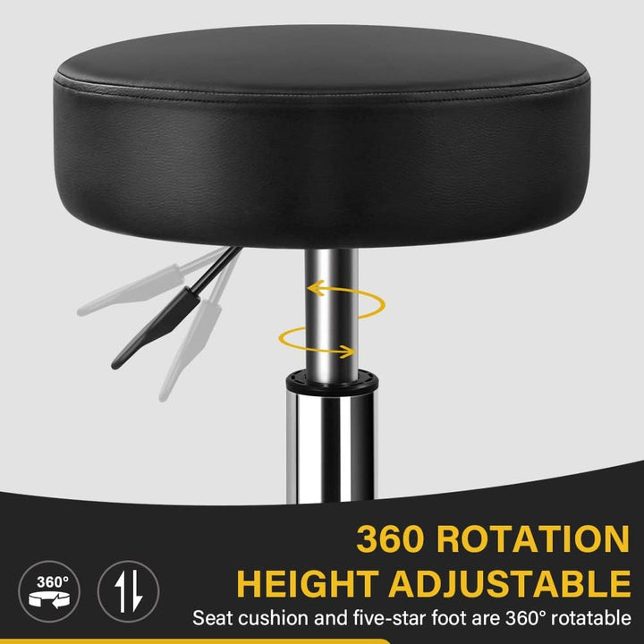 WKWKER Heavy Duty Rollhocker mit Rädern Hydraulischer Drehgelenk Verstellbarer Rollhocker Ergonomisc
