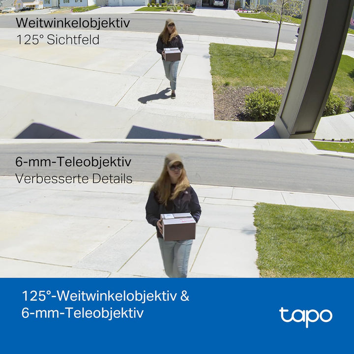 Tapo C246D WLAN Überwachungskamera Aussen mit 2K Dual-Objektiv, 125° Weitwinkel & 6mm Teleobjektiv,