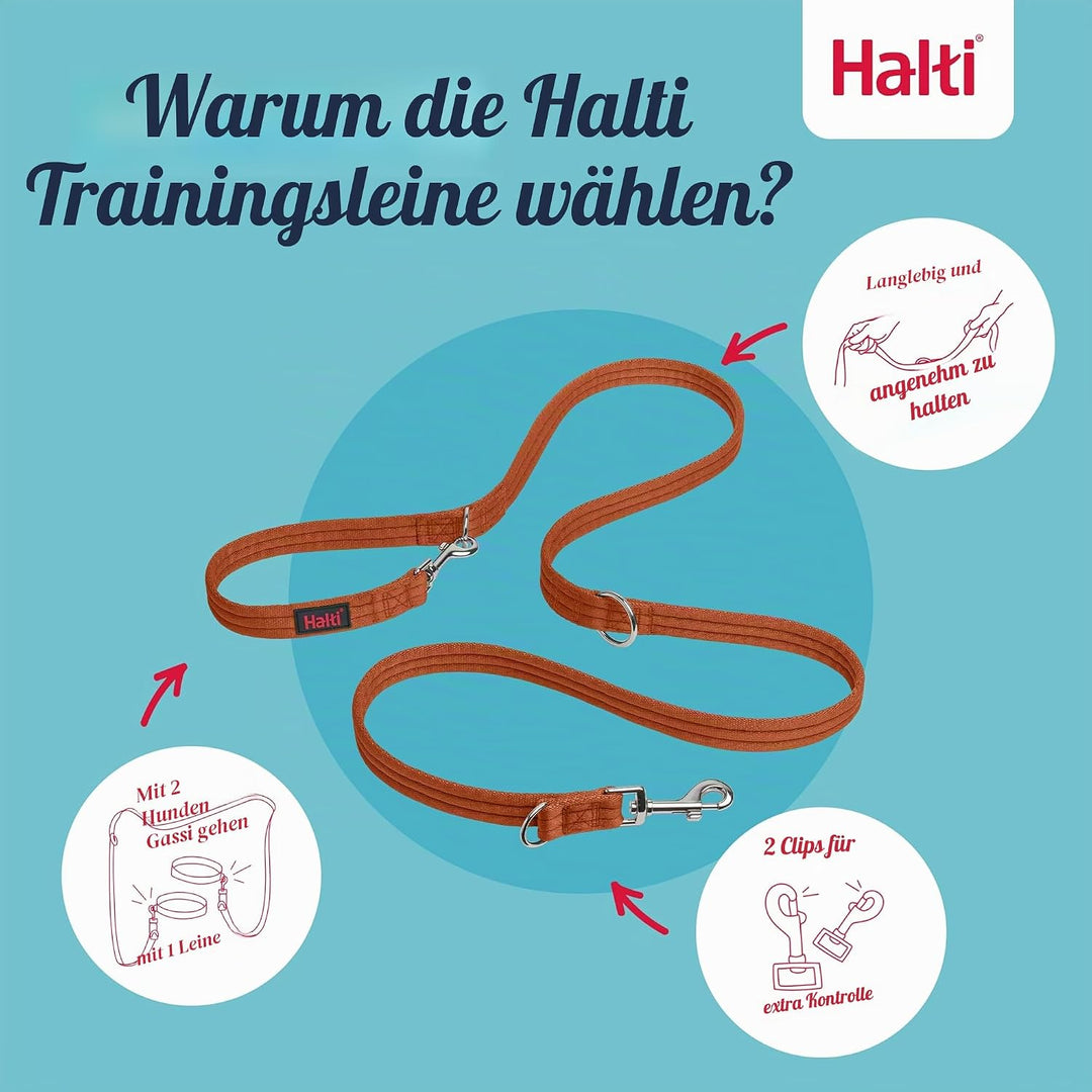 HALTI Doppelführleine - Multifunktionale Hundeleine zum Trainieren und Gassigehen mit Ihrem Hund. Le