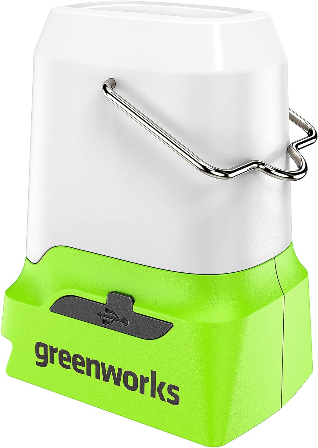 Greenworks G24LA500 Akku-Laterne und Campinglampe mit Haken zum Aufhängen, 500 Lumen, Camping Licht