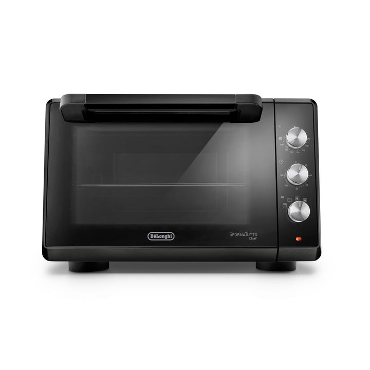 De'Longhi Chef EO34302 Elektrischer Umluftofen mit 5 Kochstufen, doppelte Glastür, Temperatur 80 – 2