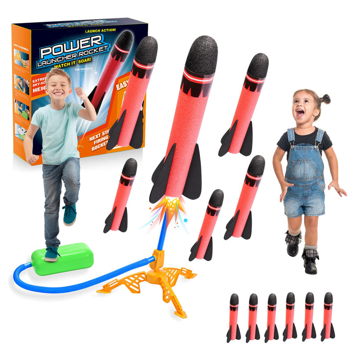 Rakete Luftdruck, Outdoor Spielzeug für Kinder - Geschenke für Jungen Mädchen Einzeln 6pcs, Einzeln