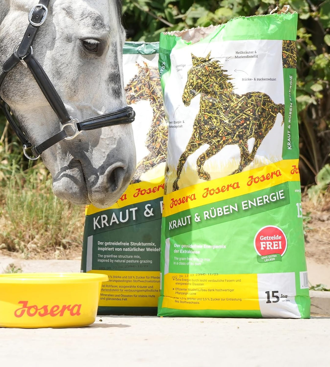 JOSERA Kraut &amp; Rüben Energy (1 x 15 kg) | Premium Pferdefutter - Energiemix der Extraklasse | getrei