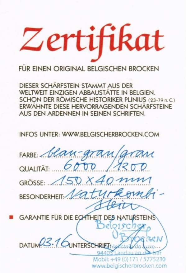 Schleifstein Deluxe I Belgischer Brocken und Pyrenäen Stein I 150x40 mm Messer-Schärfer I Natur