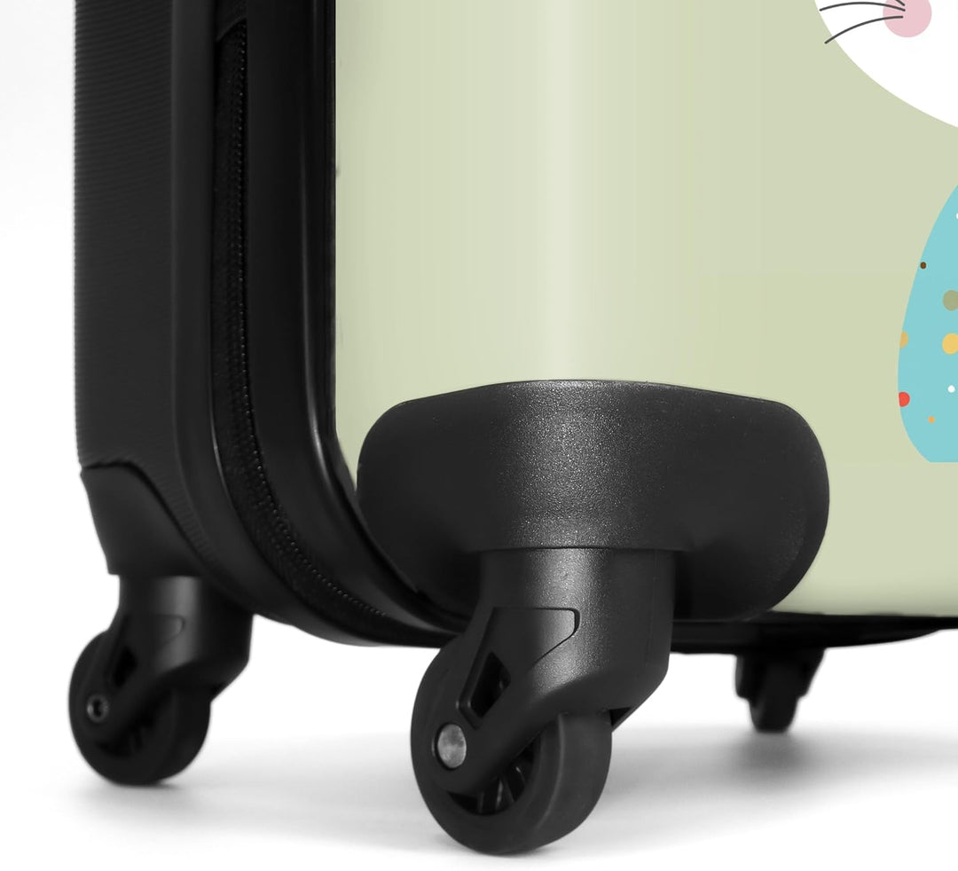 NoBoringSuitcases.com® Reisekoffer mit Rollen Koffer gross Kinderkoffer Hartschalenkoffer - Kaninche