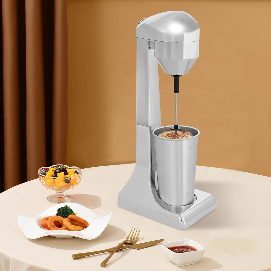 Milchshake Maker, elektrischer Protein-Shaker, mit Edelstahlbecher, 500 ml, Smoothie-Mixer, Getränke