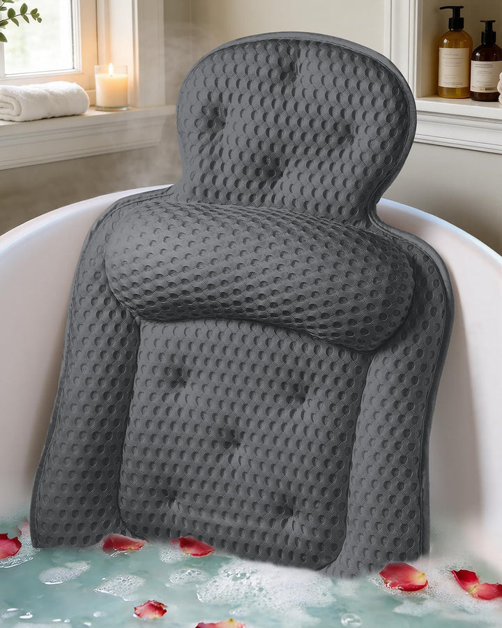 Badewannenkissen für die Wanne, Badewannenkissen für Kopf und Nacken mit weichem 3D-Mesh-Gewebe und