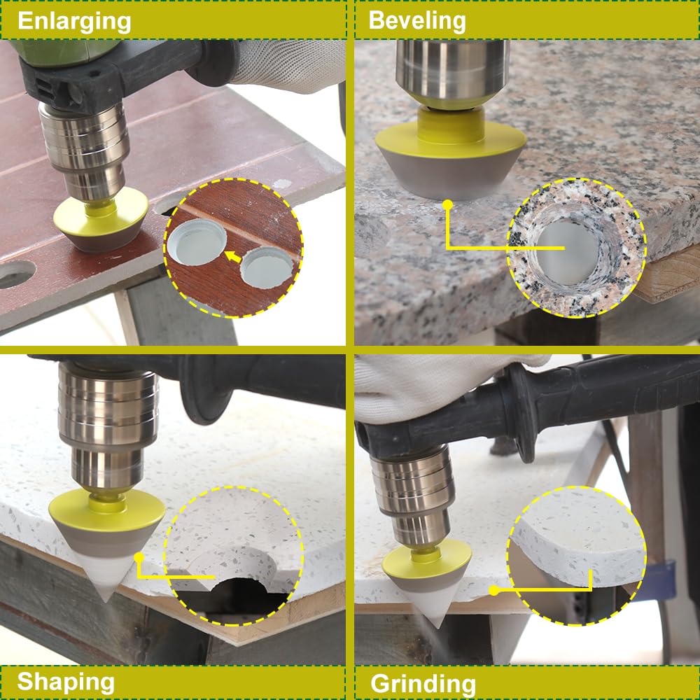 Diamant Fasenbohrer 50mm Fliesenfräser SANLEETEK - Anfasen, Formen, Vergrössern und Schleifen von Lö