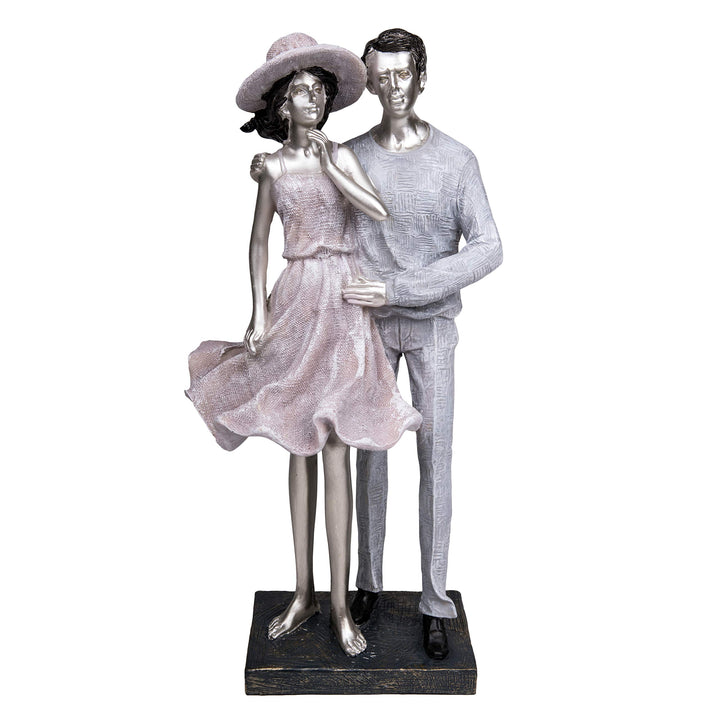 Maturi Figur Paar in Sommerkleidern, Kunststoff, Mehrfarbig, 20 x 15 x 41cm Paar umarmen, Paar umarm