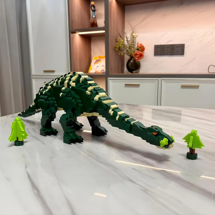 Dinosaurier-Bauset zum Stressabbau: Grüne Tanystropheus-Mikro-Miniblöcke – 45 cm realistischer Trias