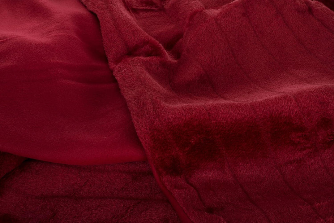 Felldecke Kuscheldecke Nerzfelloptik - 150 x 200 cm | 1150g - Rot Rot 150 x 200, Rot 150 x 200
