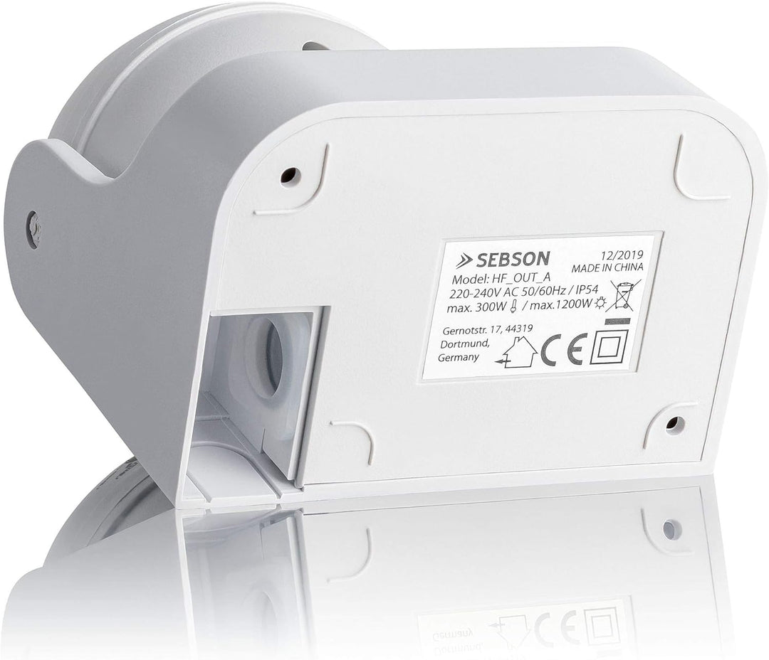 SEBSON® Bewegungsmelder Aussen IP54-2er Set - Aufputz, HF Sensor programmierbar, 15m/ 180°, LED geei