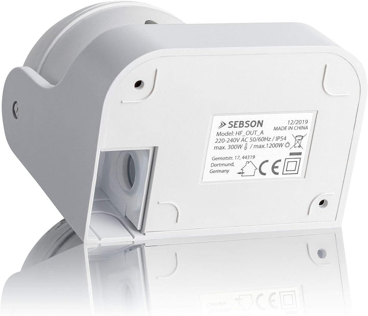 SEBSON® Bewegungsmelder Aussen IP54-2er Set - Aufputz, HF Sensor programmierbar, 15m/ 180°, LED geei