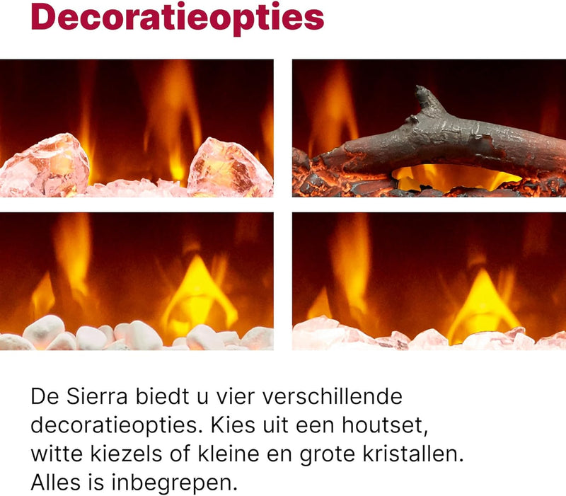 DIMPLEX - Sierra 48" - Elektrokamin - Schwarz, M - Patentierter Optiflame Flammeneffekt - Knisternde